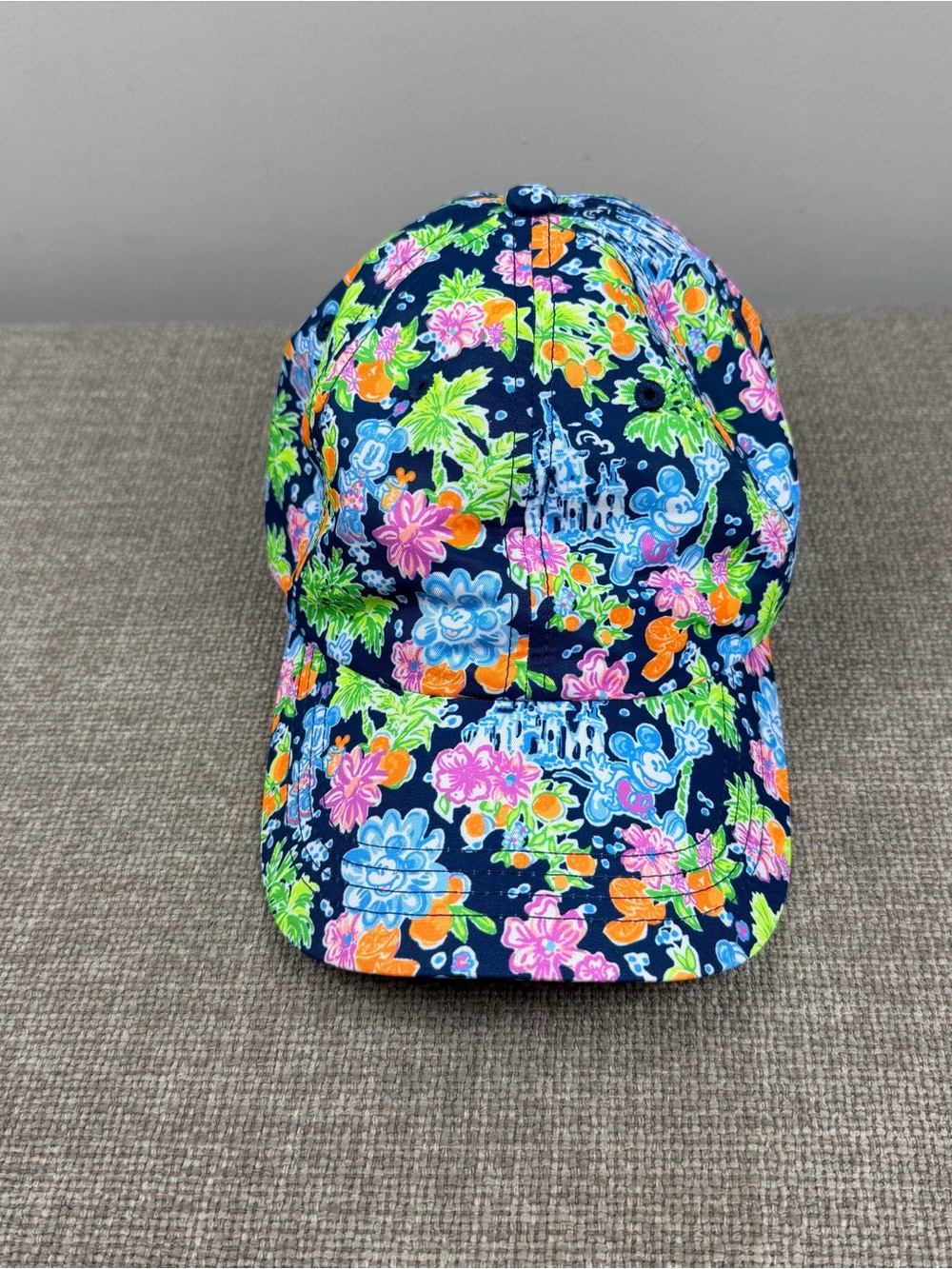 Lilly Pulitzer Lilly Loves Disney Run Around Hat Cap Mickey Mouse Castle Navy
